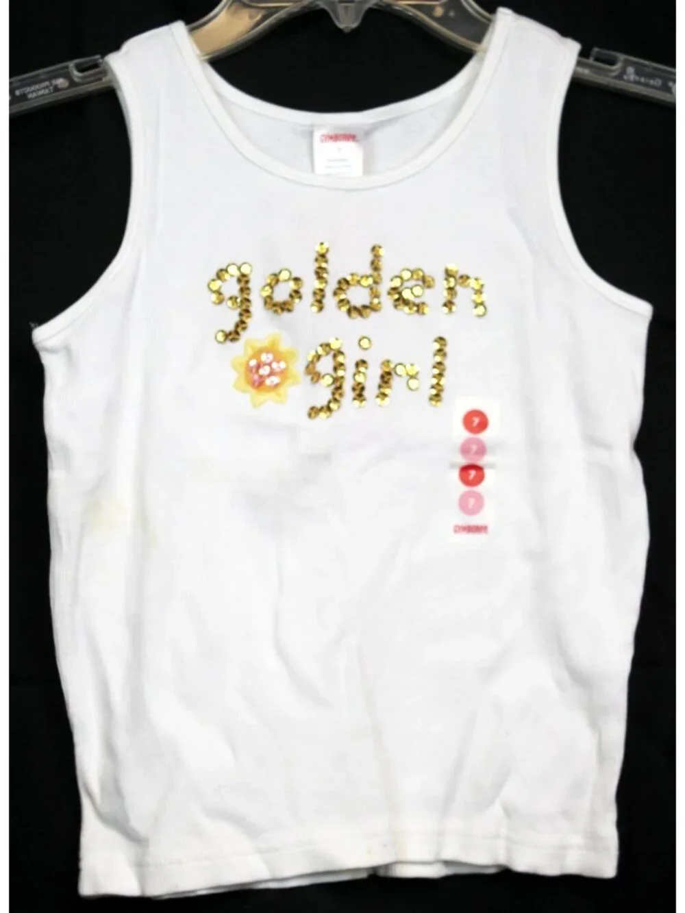 2007 Gymboree Sunflower Fields Golden Girl Sequin Tank top sz 9 Ribbed Tee Summe